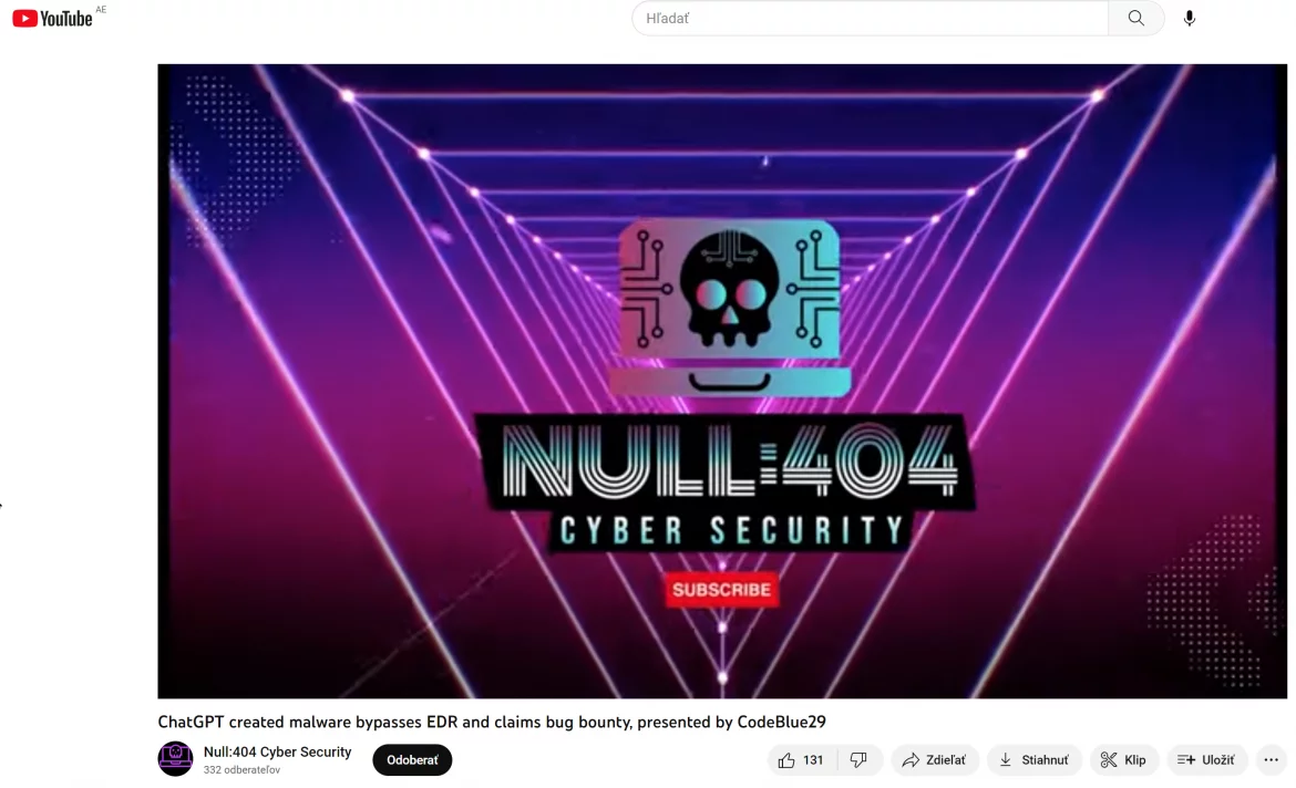 A cybersecurity video example illustrating the misuse potential of generative AI.